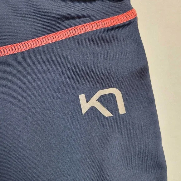 Kari Traa Womens Cropped Leggings Mid Rise Size Medium Navy Blue Yoga Activewear - Picture 3 of 7